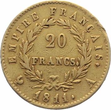 Preview: Frankreich 20 Francs 1811 A - Napoleon Empereur